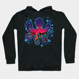 Painted Octopus, Purple Coral Hoodie